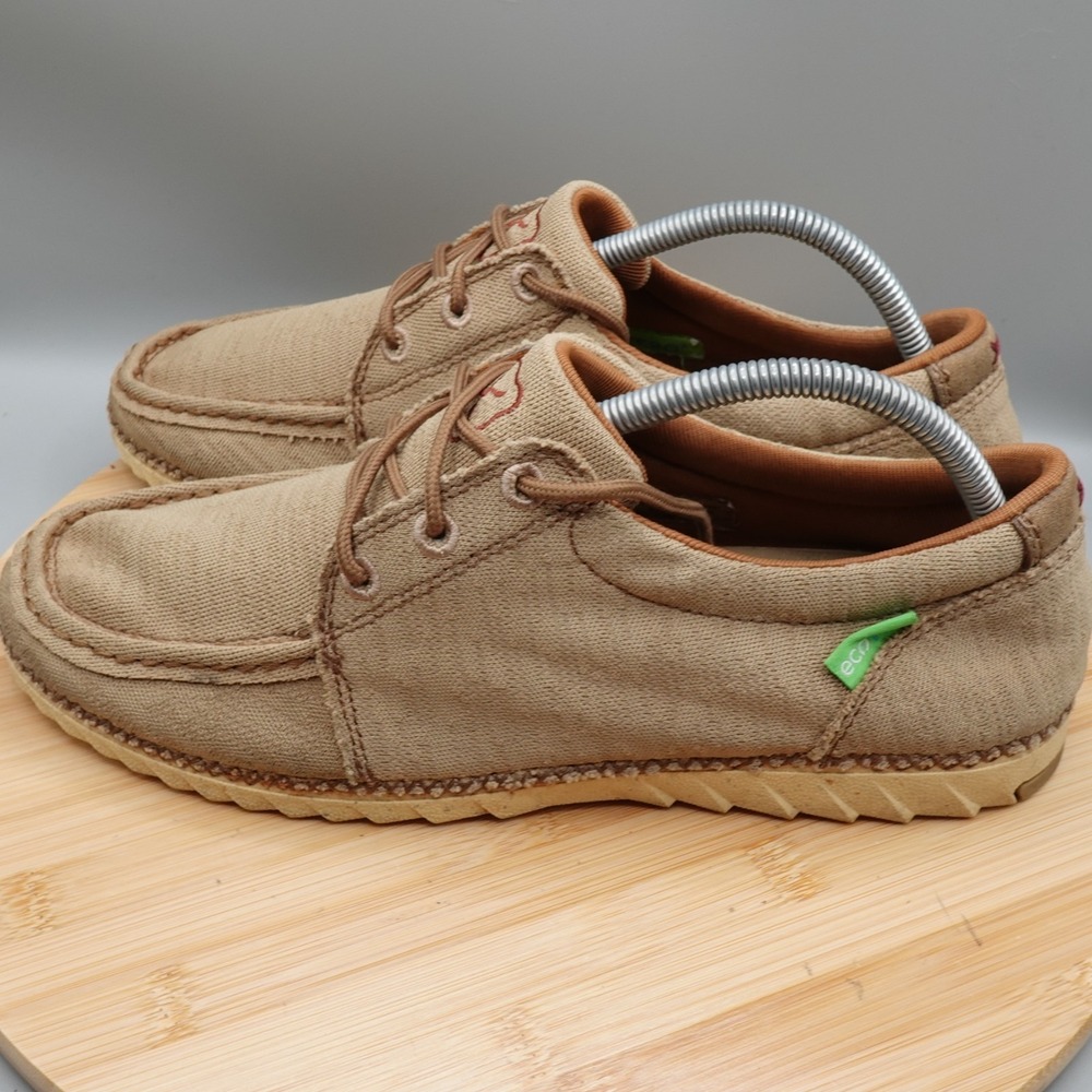 Twisted X Shoes Mens 8.5 Zero‎ X Moc Toe Lace Up Sneaker Khaki Casual MZX0004